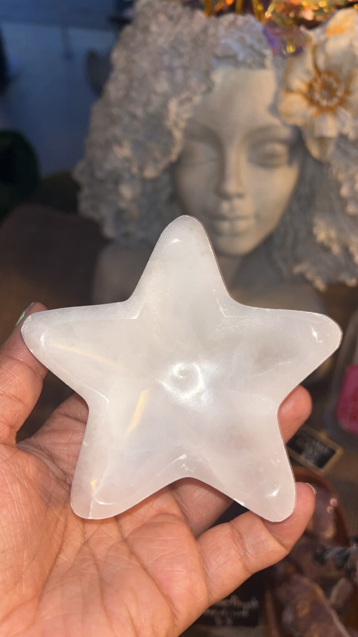 Satin Spar Crystal Star bowl