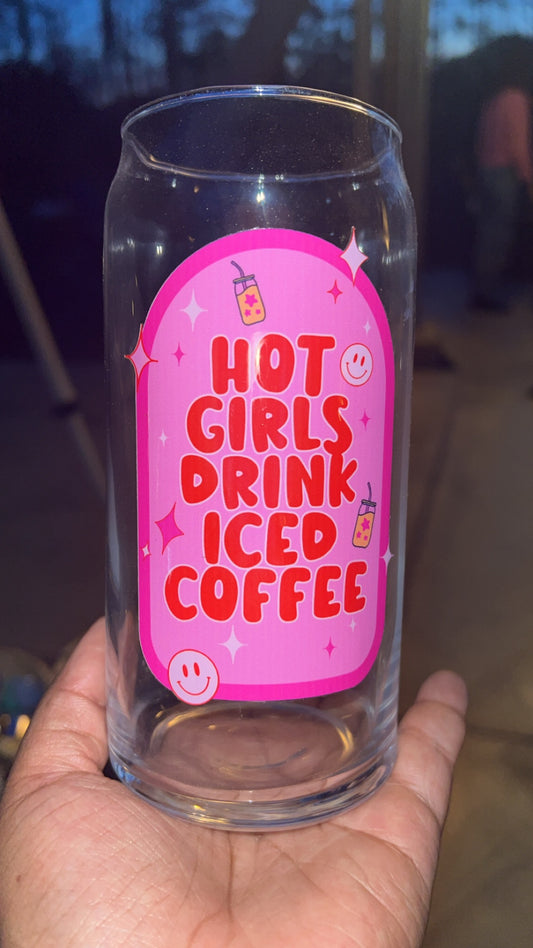 Hot Girls Drink Iced Coffee Cup